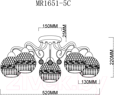 Люстра MyFar Frank MR1651-5C