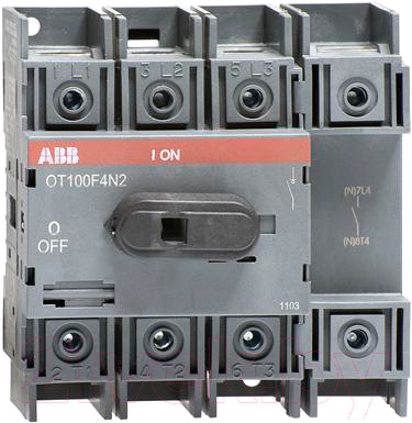 Выключатель нагрузки ABB OT100F4N2 100А 4P 5.5M / 1SCA105018R1001 - фото