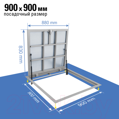 Люк напольный Lukoff Гарант 90x90