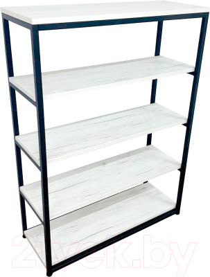 Стеллаж Millwood Лофт CH-5 90x30x110 (дуб белый Craft/металл черный) - фото