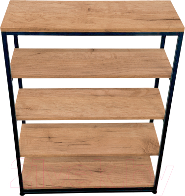 Стеллаж Millwood Лофт CH-5 90x30x110 (дуб золотой Craft/металл черный)