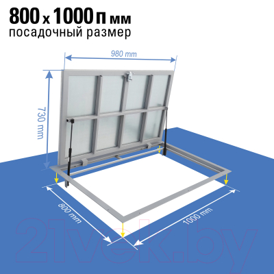 Люк напольный Lukoff Гарант 80x100П