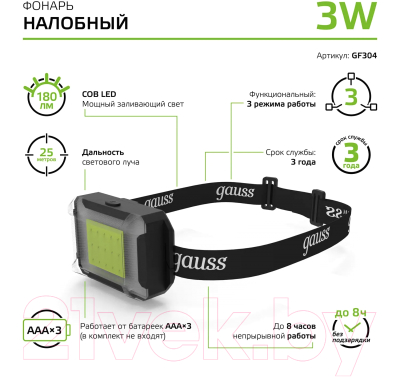 Фонарь Gauss GFL304 / GF304