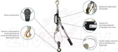 Лебедка ручная Gearsen GL 2 / GGL 2 (2.0т 3.0м)