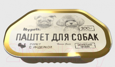 Влажный корм для собак Mypets Паштет из индейки / 40333