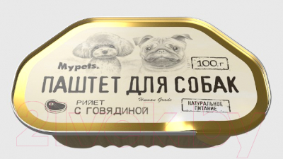 Влажный корм для собак Mypets Паштет из говядины / 40444