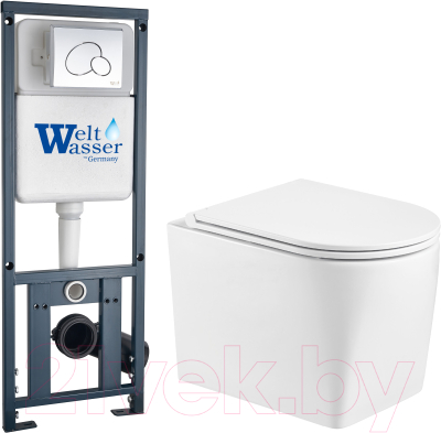 Унитаз подвесной с инсталляцией WeltWasser Marberg 410 + Nesenbach 004 GL-WT + Mar 410 RD - фото