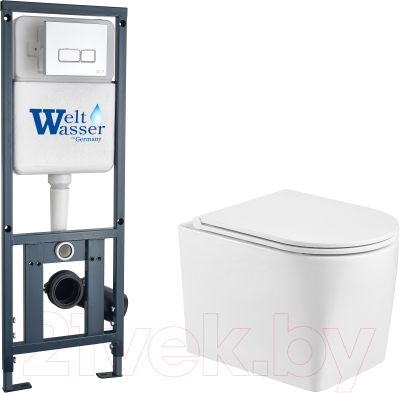 Унитаз подвесной с инсталляцией WeltWasser Marberg 410 + Nesenbach 004 GL-WT + Mar 410 SE - фото
