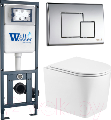 Унитаз подвесной с инсталляцией WeltWasser Marberg 410 + Nesenbach 004 GL-WT + Mar 507 SE - фото