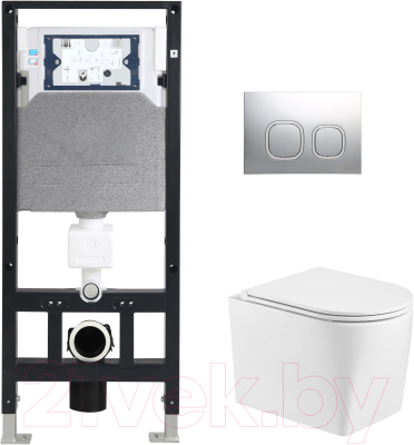 Унитаз подвесной с инсталляцией WeltWasser Amberg 506 + Nesenbach 004 GL-WT + Amberg RD-CR - фото