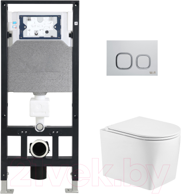 Унитаз подвесной с инсталляцией WeltWasser Amberg 506 + Nesenbach 004 GL-WT + Amberg RD-WT - фото