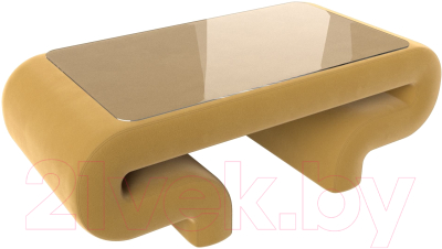 Журнальный столик Лига Диванов Волна (микровельвет желтый)