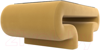 Журнальный столик Лига Диванов Волна (микровельвет желтый)