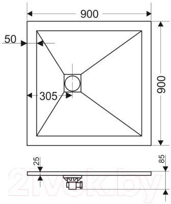 Душевой поддон Grossman Strong GR-S19090Q