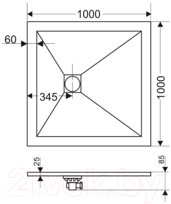 Душевой поддон Grossman Strong GR-S2100100Q