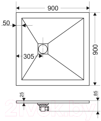 Душевой поддон Grossman Strong GR-S29090Q