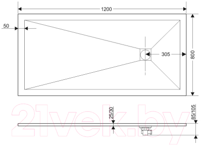 Душевой поддон Grossman Strong GR-S280120Q