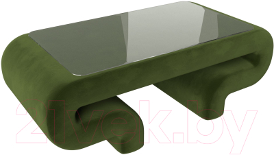 Журнальный столик Лига Диванов Волна (микровельвет зеленый)