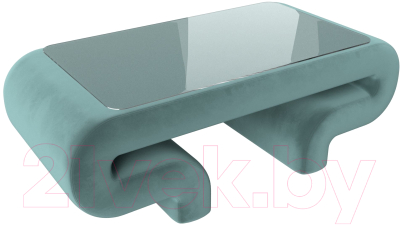 Журнальный столик Лига Диванов Волна (велюр бирюзовый)