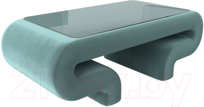 Журнальный столик Лига Диванов Волна (велюр бирюзовый)