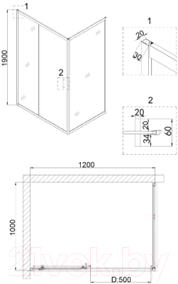 Душевой уголок Niagara 120x100 NG-82-12AB-A100B