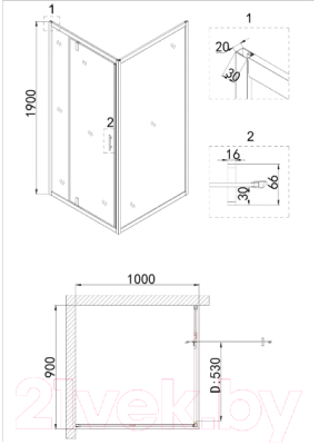 Душевой уголок Niagara 90x100 NG-63-9A-A100