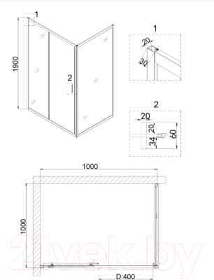 Душевой уголок Niagara 100x100 NG-82-10AB-A100B