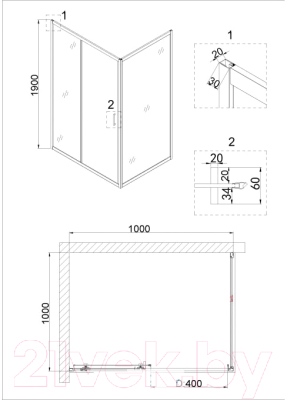 Душевой уголок Niagara 100x100 NG-62-10A-A100