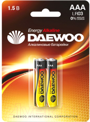 Комплект батареек Daewoo LR03 BL-2 Energy Alkaline - фото