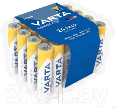 Комплект батареек Varta Energy LR03 AAA Alkaline / 4103 229 224 - фото