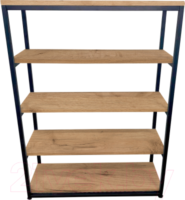 Стеллаж Millwood Лофт CH-5 100x30x110 (дуб золотой Craft/металл черный) - фото