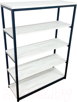 Стеллаж Millwood Лофт CH-5 110x30x110 (дуб белый Craft/металл черный)