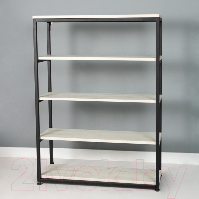 Стеллаж Millwood Лофт CH-5 110x30x110 (дуб белый Craft/металл черный)