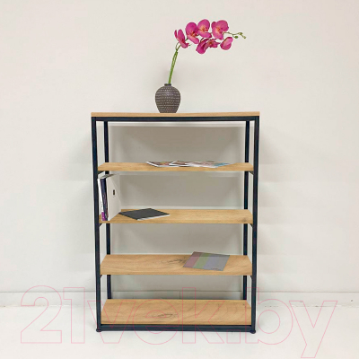 Стеллаж Millwood Лофт CH-5 110x30x110 (дуб золотой Craft/металл черный)