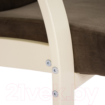 Кресло мягкое Мебелик Денди шпон (ультра шоколад/дуб шампань)