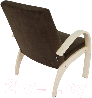 Кресло мягкое Мебелик Денди шпон (ультра шоколад/дуб шампань)