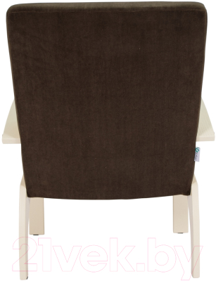 Кресло мягкое Мебелик Денди шпон (ультра шоколад/дуб шампань)