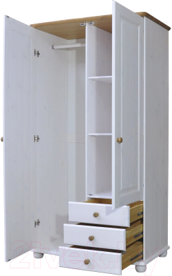 Шкаф Dipriz 6001 Д.70002.1 (белый воск/антик)