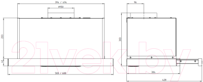 Вытяжка скрытая Elikor Slide Glass 50П-1000 / 229459 (белый/белый)