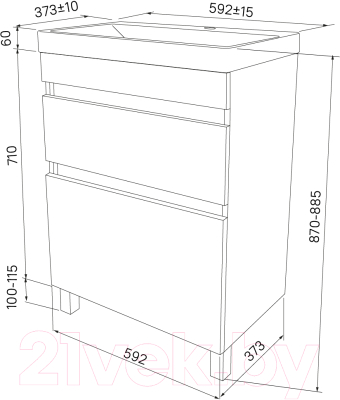 Тумба под умывальник IDDIS Zodiac ZOD6CBFi95 (напольная)