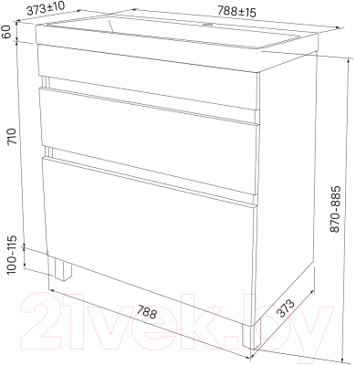 Тумба под умывальник Iddis Zodiac ZOD8CBFi95