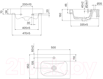 Умывальник IDDIS Optima Home 3505000i28