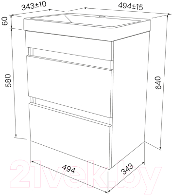 Тумба под умывальник IDDIS Zodiac ZOD5CB0i95 (подвесная)