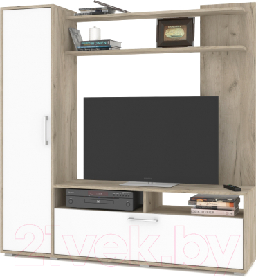 Стенка Modern Рига (серый дуб/белый) - фото