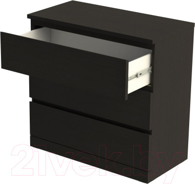 Комод Mio Tesoro Варма 3 (шпон ясень, черный)