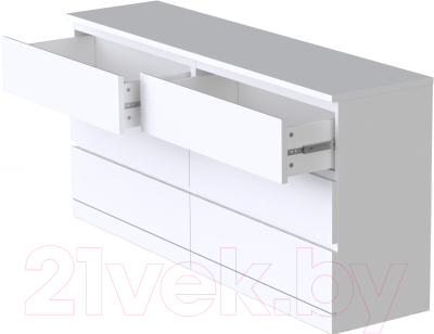 Комод Mio Tesoro Варма 6Д (пигмент, белый) - фото