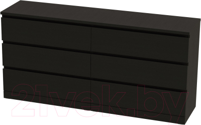 Комод Mio Tesoro Варма 6Д (шпон ясень, черный) - фото