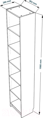 Стеллаж Mio Tesoro Варма 40 (шпон ясень, черный)