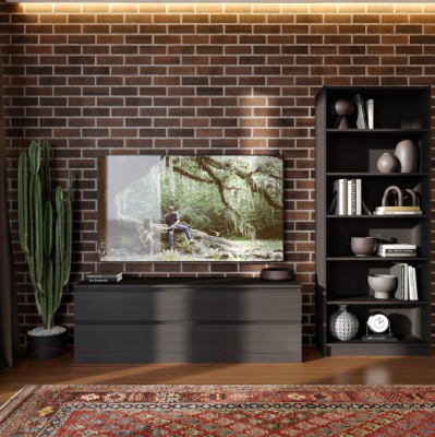 Стеллаж Mio Tesoro Варма 80 (шпон ясень, черный)