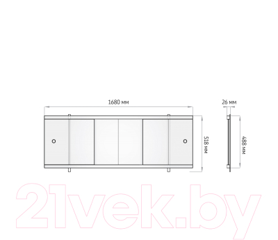 Экран для ванны Alavann Оптима 170 НП